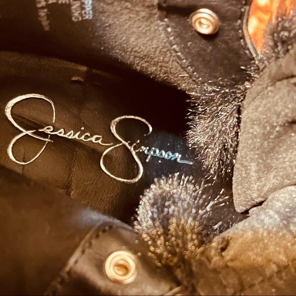 SALE!!! 🐅Fabulous Jessica Simpson Leopard Fur Top Heeled Combat Booties! - Picture 4 of 16